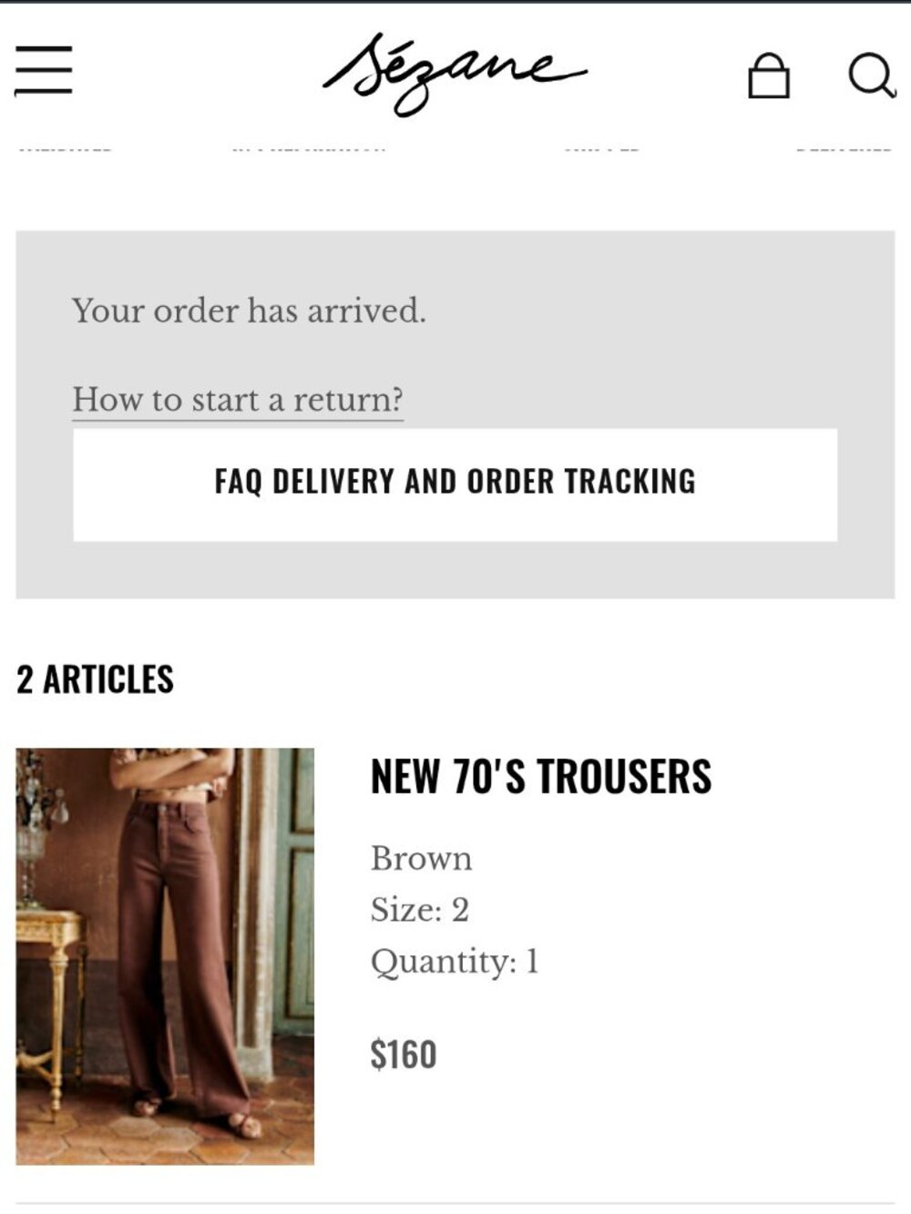 Sezane New 70's Trousers Size 2 - Picture 2 of 2